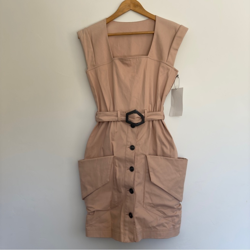 Fiorucci Square neckline belted waist and button up skirt Size: M/40IT